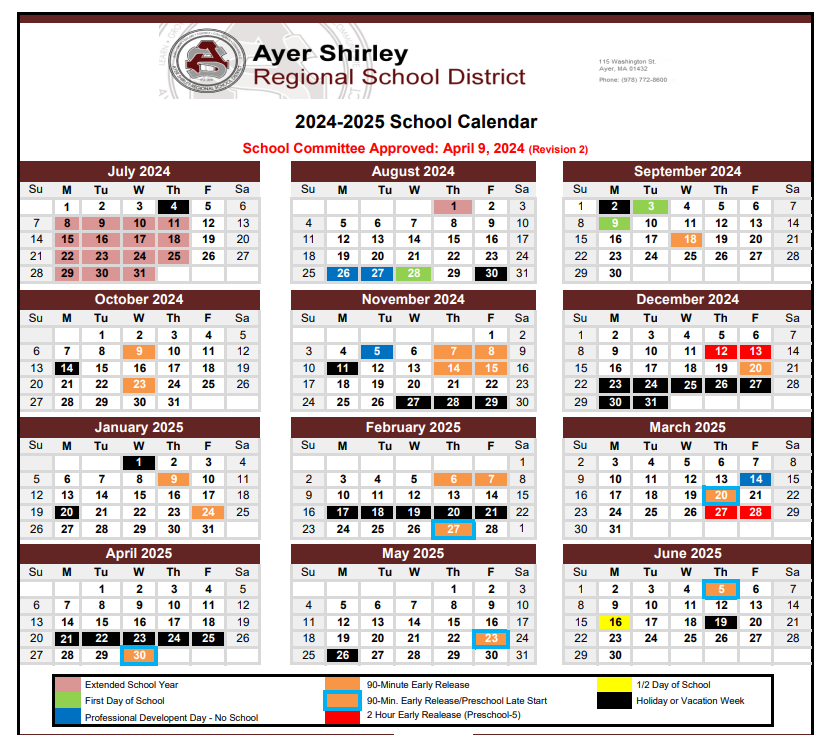  2024/2025 School Calendar